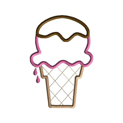 Chocolate Dip Ice Cream Cone Applique