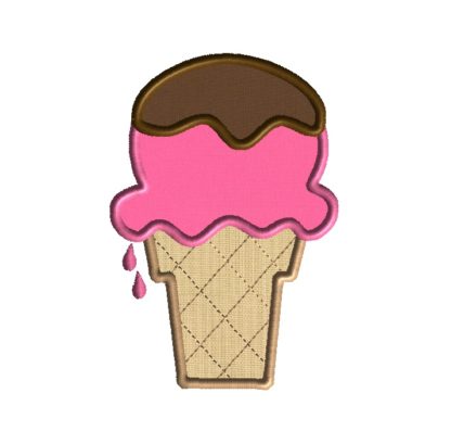 Chocolate Dip Ice Cream Cone Applique