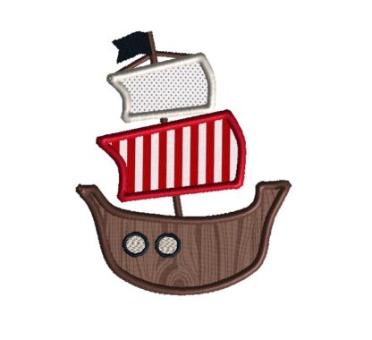 Pirate Ship Applique Design