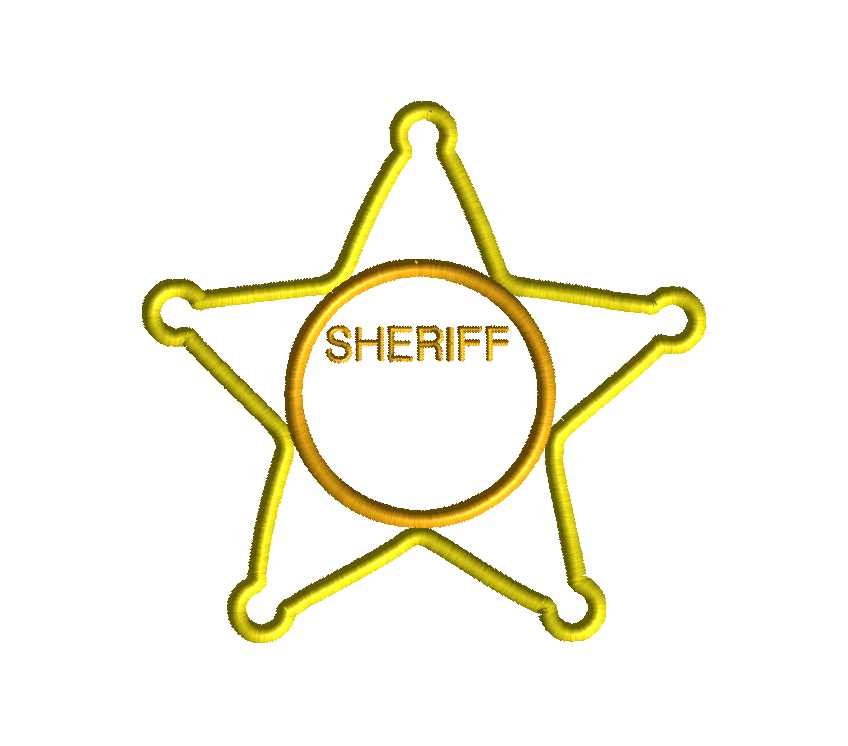 Sheriff Badge Applique Sheriff Badge Applique