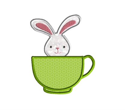 Teacup Bunny Applique Design