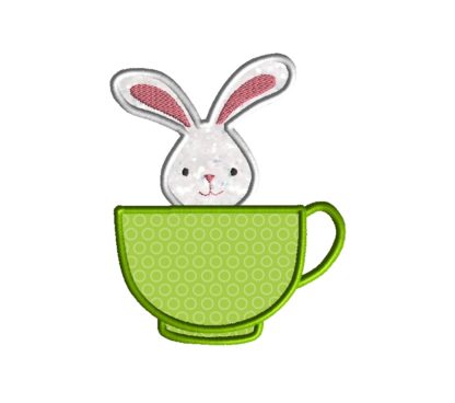 Teacup Bunny Applique Design