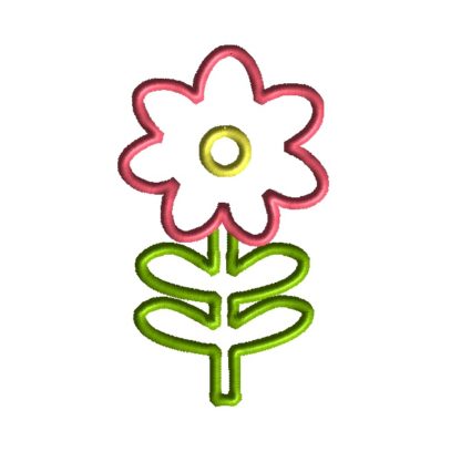 Flower with Stem Applique Design