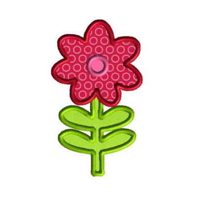 Flower with Stem Applique Design