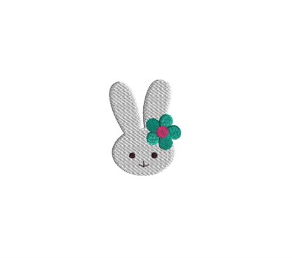 Mini Bunny Head Embroidery Design