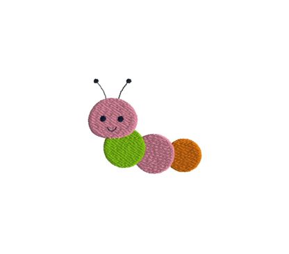 Mini Caterpillar Embroidery Design