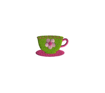 Mini Teacup Embroidery Design