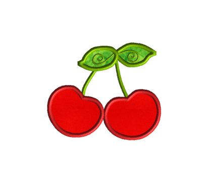 Red Cherries Applique Design