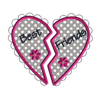 Best Friends Heart Applique Design