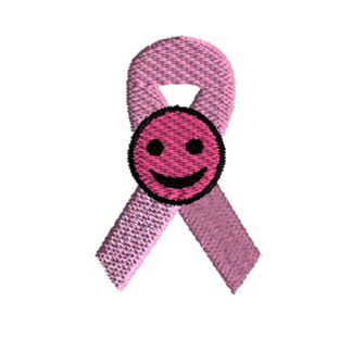 FREE Breast Cancer Ribbon Embroidery Design with Smiley Face