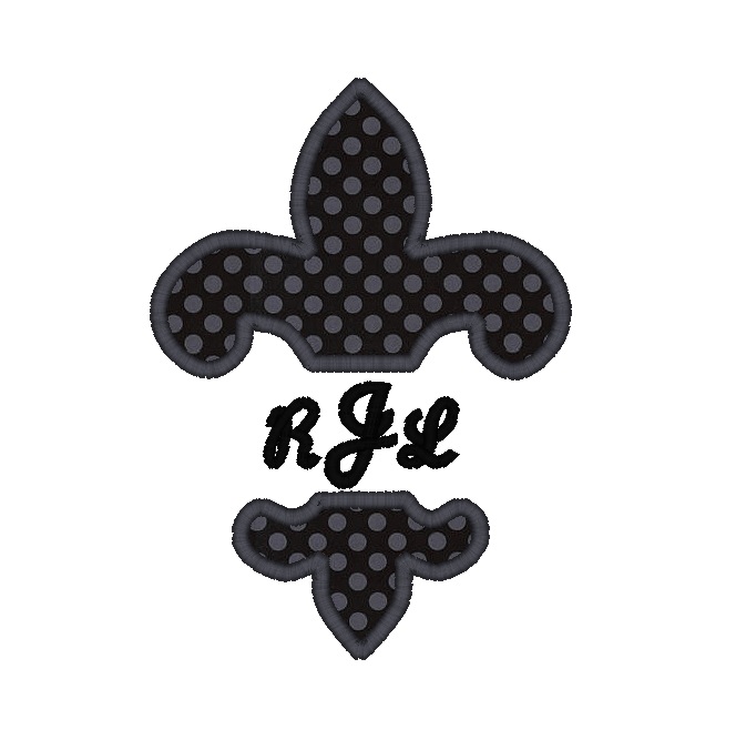 Fleur De Lis Split Machine Applique Design