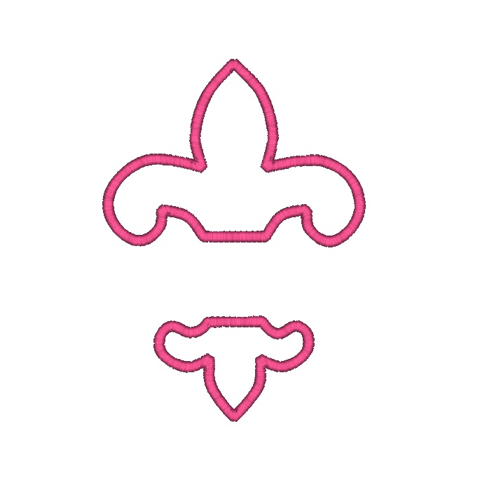 Fleur De Lis Split Machine Applique Design