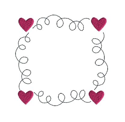 Heart Frame Embroidery Design