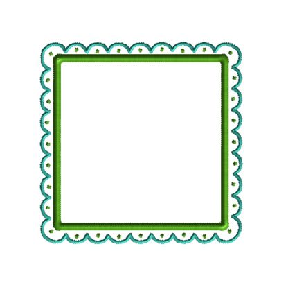 Square Scallop Frame Applique Design