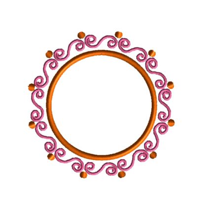 Swirl Frame Applique Design