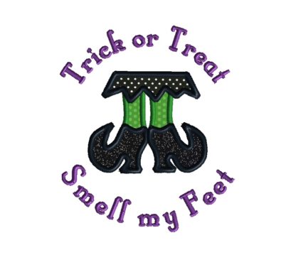 Trick or Treat Witch Feet Applique Design