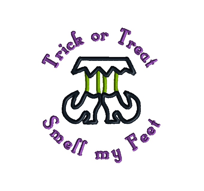 Trick or Treat Witch Feet Applique Design