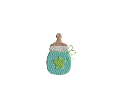 mini baby bottle embroidery design boy