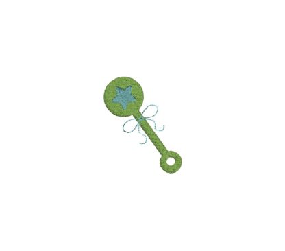 Mini Baby Rattle Embroidery Design Boy
