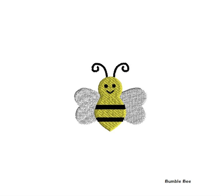 Mini Bumble Bee Machine Embroidery Design 3 sizes