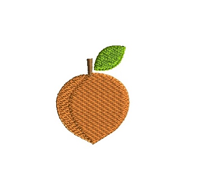 Mini Peach Machine Embroidery Design - 3 sizes - fruit