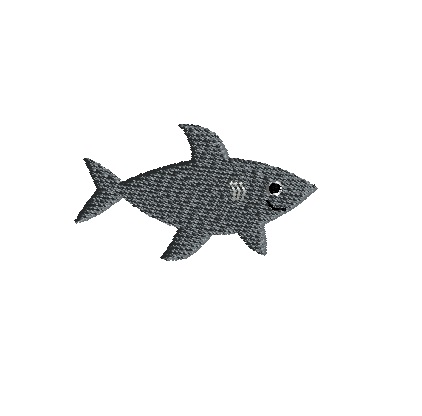 Shark applique design Sea animal machine embroidery design.