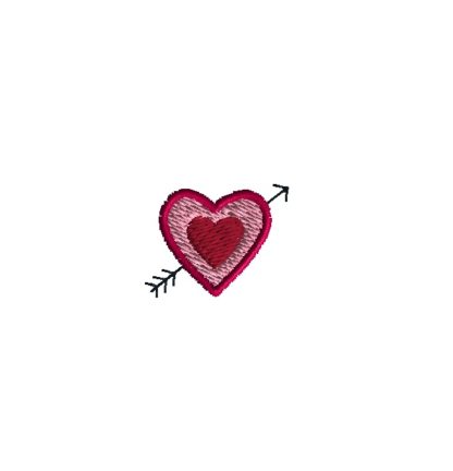 Mini Heart and Arrow Embroidery Design