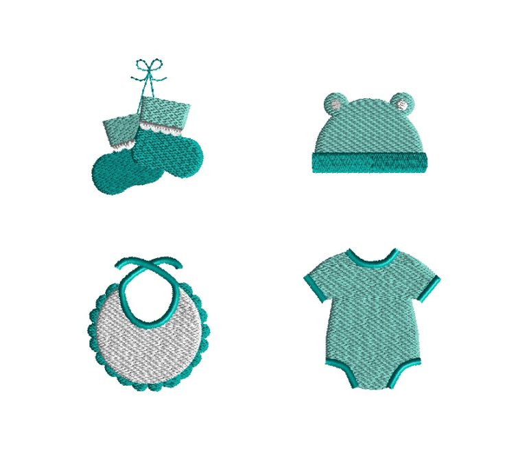 Mini Baby Clothes Machine Embroidery Design Set