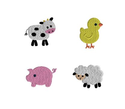 Mini Barnyard Animals Embroidery Set