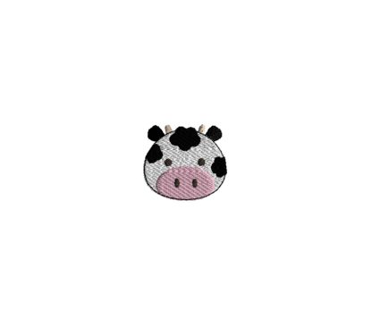 Mini Cow Head Embroidery Design