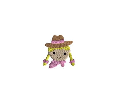 Mini Cowgirl Embroidery Design