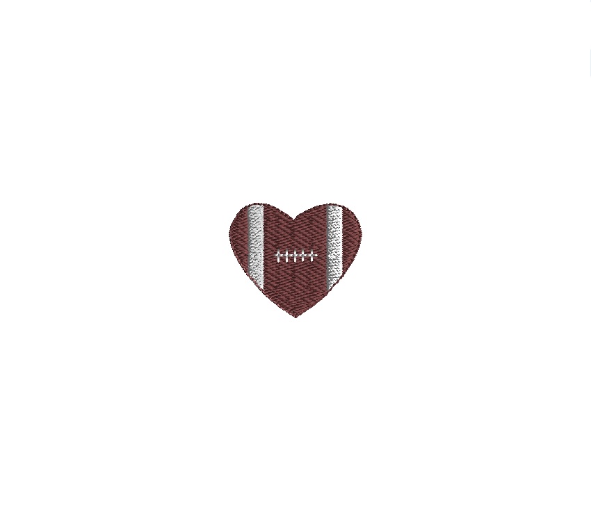 Mini Heart Football Embroidery Design Mini Heart Football Embroidery Design