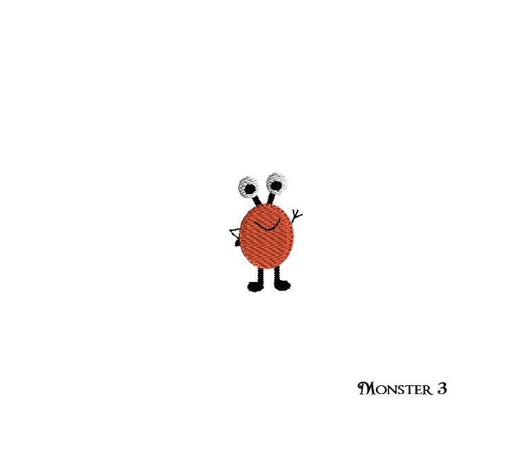 Mini Monster Design Mini Monster 3 Machine Embroidery Design - 3 sizes