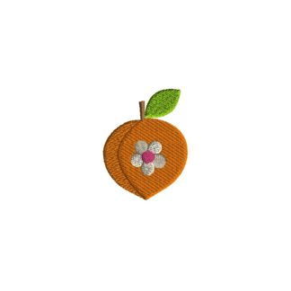 Mini Peach with Flower Embroidery Design