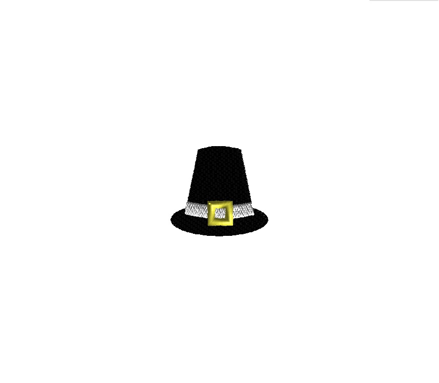 Mini Pilgrim Hat Machine Embroidery Design