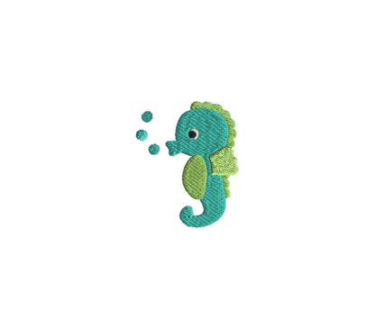 Mini Seahorse Embroidery Design