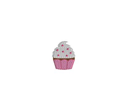 Mini Sweet Cupcake Embroidery Design