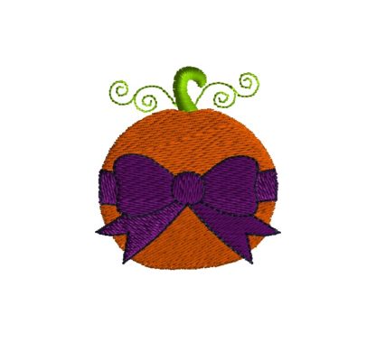 Mini Pumpkin Embroidery With Bow