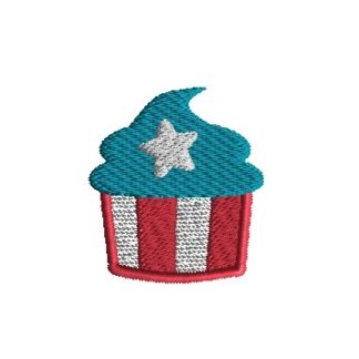 Mini 4th of July Cupcake Embroidery Design