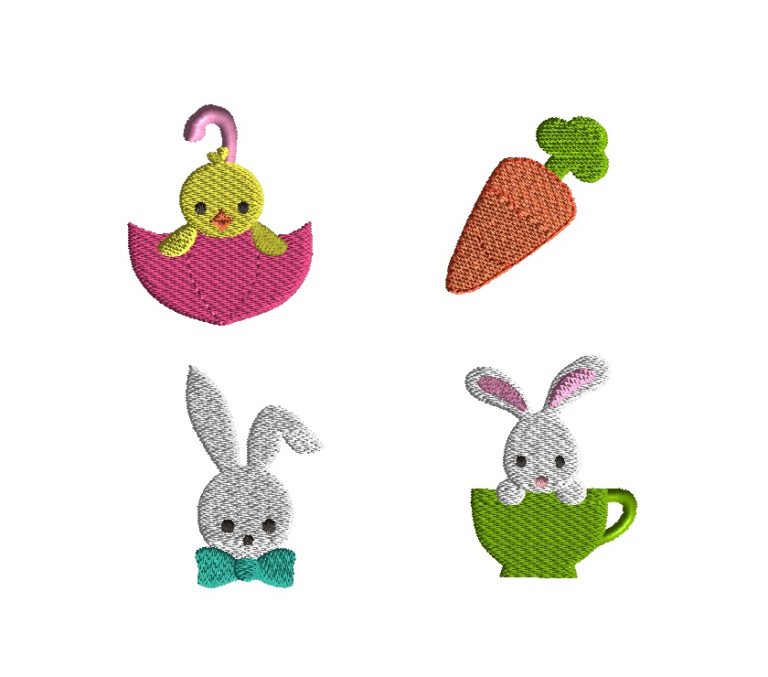 Mini Easter II Machine Embroidery Design Set