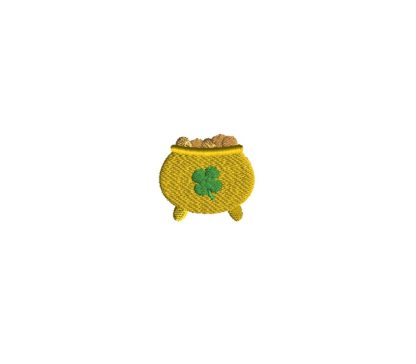 Mini Pot of Gold Filled Stitch Machine Embroidery Designs