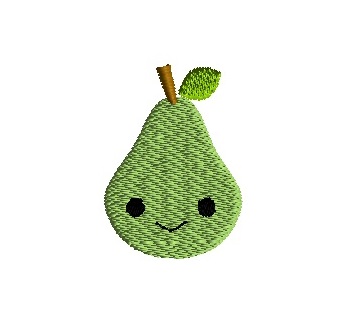 mini pear w kawaii face