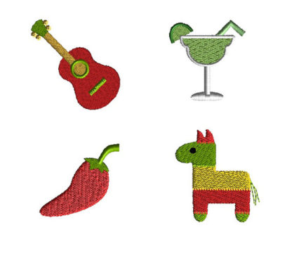 Mini Fiesta Machine Embroidery Design Set