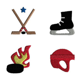 Mini Hockey Machine Embroidery Design Set