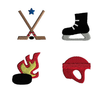 Mini Hockey Machine Embroidery Design Set