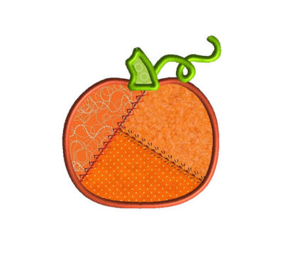 Patchwork Pumpkin Applique Machine Embroidery Design 2