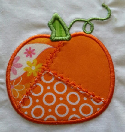 Patchwork Pumpkin Applique Machine Embroidery Design 3