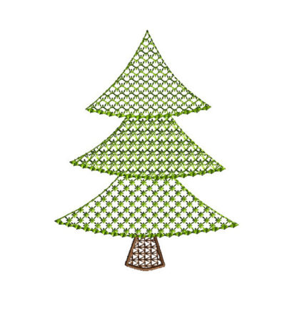 Lace Motif Christmas Tree Applique Machine Embroidery Design 1