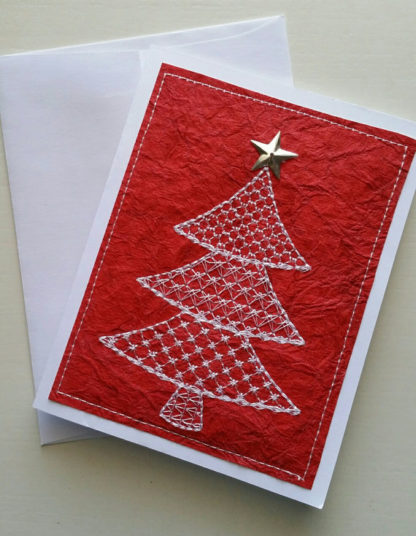 Lace Motif Christmas Tree Applique Machine Embroidery Design 4