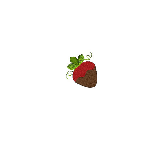 Mini Chocolate Strawberry Embroidery Design Mini Chocolate Strawberry Embroidery Design